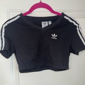 Black Adidas crop top shirt